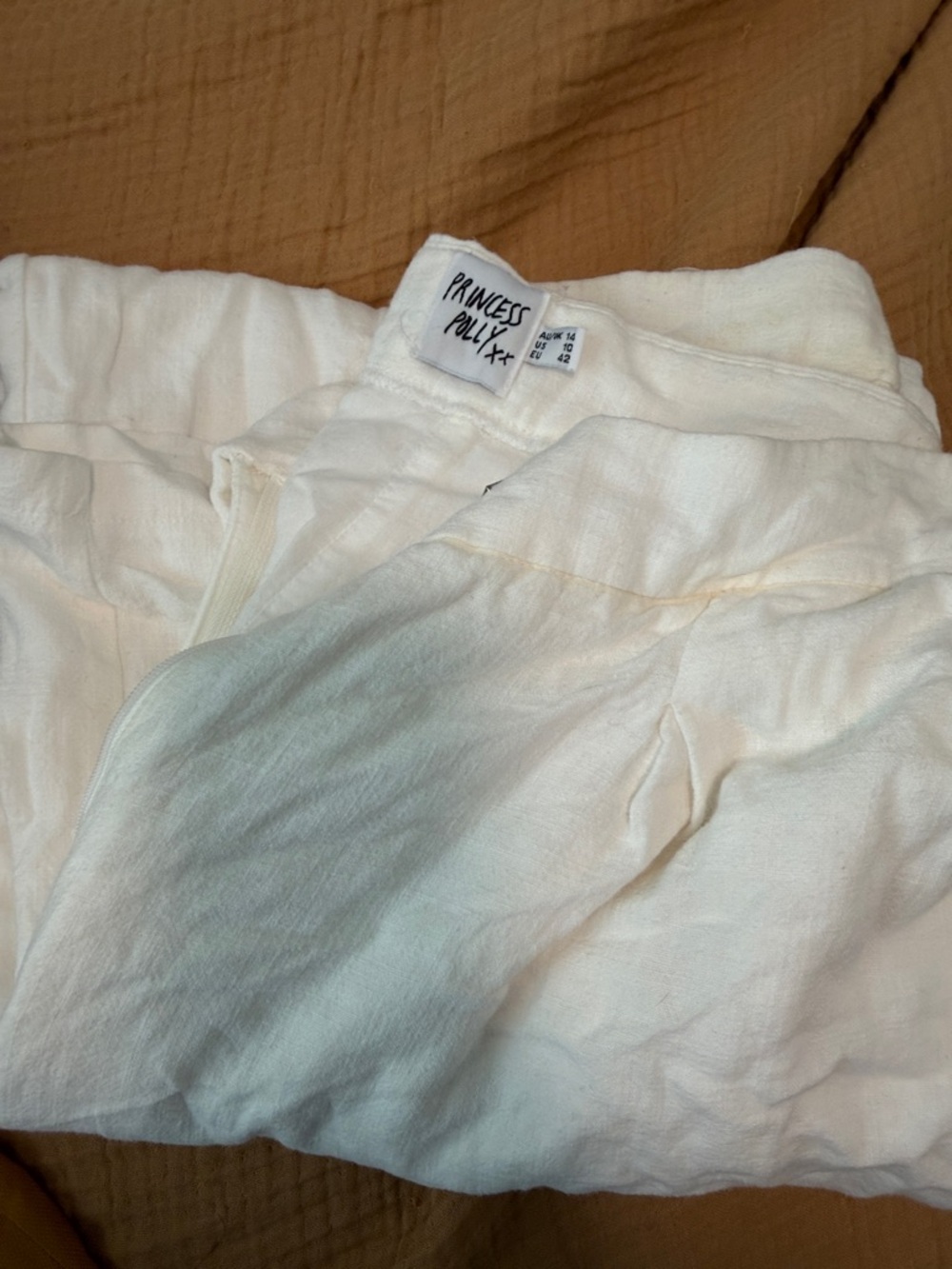 Princess Polly White Wide-Leg Linen-Blend Trousers - Picture 2 of 2